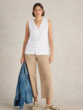 Load image into Gallery viewer, White Stuff - Delilah Button Top in Brilliant White
