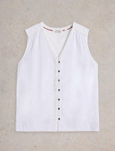 Load image into Gallery viewer, White Stuff - Delilah Button Top in Brilliant White
