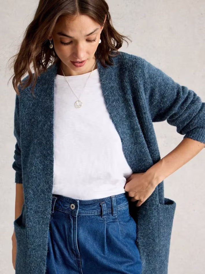 White Stuff - Erin Longline Cardi in Dark Blue