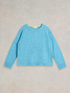 White Stuff - Fluffy Boxy Jumper in Bright Blue