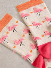 Load image into Gallery viewer, White Stuff - Fluffy Flamingo Ankle Sock in Natural Multi
