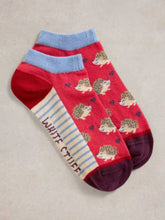 Load image into Gallery viewer, White Stuff - Hedgehog Trainer Sock in Red Multi
