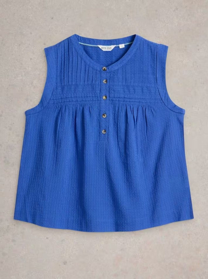 White Stuff - Isla Mix Top in Bright Blue