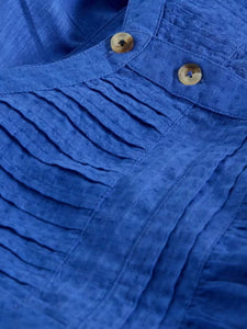 White Stuff - Isla Mix Top in Bright Blue
