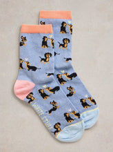 Load image into Gallery viewer, White Stuff - Kissing Sausage Dog Ankle in Light Blue
