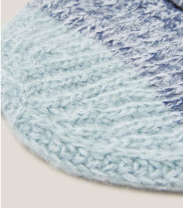 White Stuff - Knitted Ombre Beanie Mid Blue