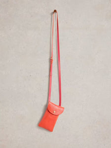 White Stuff - Coco Leather Phone Bag in Bright Red