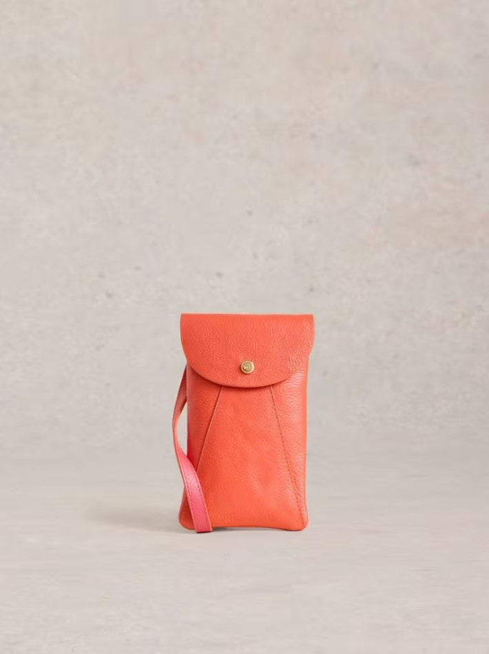 White Stuff - Coco Leather Phone Bag in Bright Red