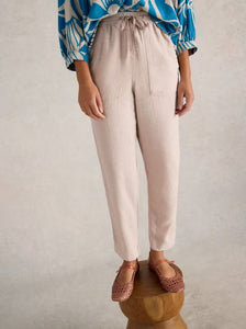 White Stuff - Elle Linen Blend Trouser in Light Natural