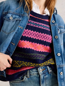White Stuff - Lottie Fairisle Tank in Navy Multi