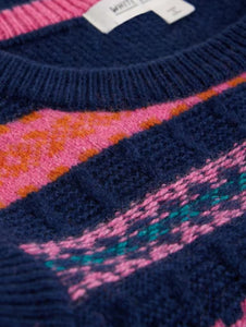 White Stuff - Lottie Fairisle Tank in Navy Multi