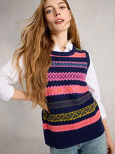 Load image into Gallery viewer, White Stuff - Lottie Fairisle Tank in Navy Multi
