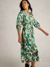 Load image into Gallery viewer, White Stuff - Lucy Midi Dress in Green Print
