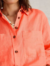 Load image into Gallery viewer, White Stuff - Lydia Linen Shirt in Bright Orange
