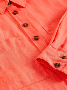 White Stuff - Lydia Linen Shirt in Bright Orange