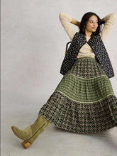 Load image into Gallery viewer, White Stuff - Mabel Mixed Print Skirt in Black Print
