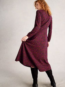White Stuff - Megan Jersey Dress in Pink Multi