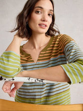 Load image into Gallery viewer, White Stuff - Nelly 3/4 Stripe Tee in Blue Multi
