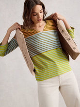 Load image into Gallery viewer, White Stuff - Nelly 3/4 Stripe Tee in Blue Multi
