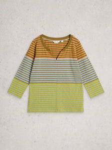 White Stuff - Nelly 3/4 Stripe Tee in Blue Multi