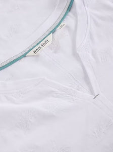 White Stuff - Nelly Embroidered Tee in Brilliant White