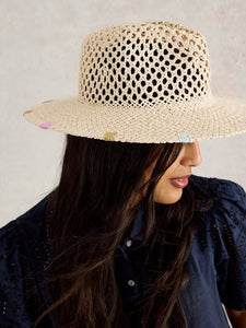 White Stuff - Open Weave Fedora in Natural Multi