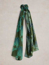 Load image into Gallery viewer, White Stuff - Organic Cotton Versatile Scarf in Green Print
