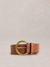 Load image into Gallery viewer, White Stuff - Punch Out Floral Belt in Mid Tan
