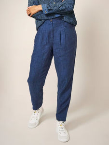 White Stuff - Rowena Linen Trousers in Dark Navy