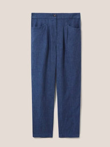 White Stuff - Rowena Linen Trousers in Dark Navy