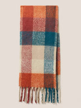 Load image into Gallery viewer, White Stuff - Shelly Brushed Check Scarf Orange Multi
