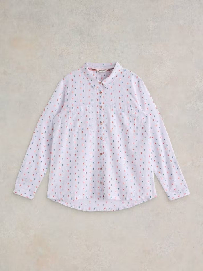 White Stuff - Sophie Organic Cotton Shirt in Ivory Multi