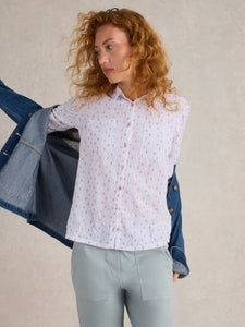 White Stuff - Sophie Organic Cotton Shirt in Ivory Multi