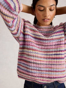 White Stuff - Suzanna Spacedye Jumper in Pink Multi