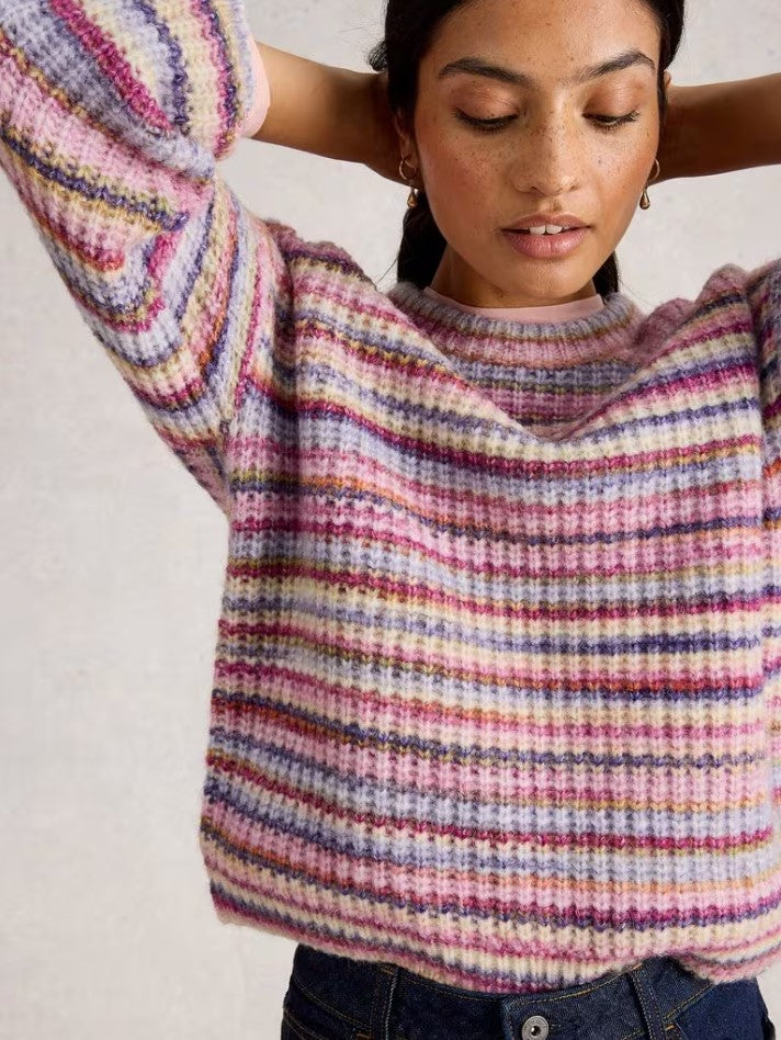 White Stuff - Suzanna Spacedye Jumper in Pink Multi