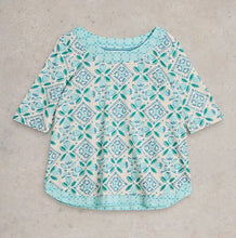 Load image into Gallery viewer, White Stuff - Weaver Jersey Tee in Blue Print
