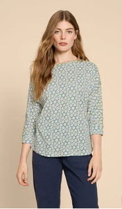 White Stuff - Winnie Jersey Top - White Print