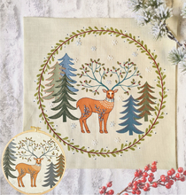 Load image into Gallery viewer, Corinne Lapierre - Printed Linen Embroidery Kit - King of the Woods
