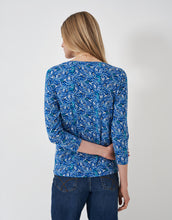 Load image into Gallery viewer, Crew Clothing - 3/4 Sleeve Printed Viscose Top - Blue Ditsy
