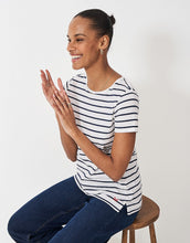 Load image into Gallery viewer, Crew Clothing - Breton T-Shirt in White/Navy

