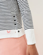 Load image into Gallery viewer, Crew Clothing - Cassandra Stripe Top With Button - White Navy
