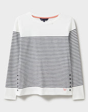 Load image into Gallery viewer, Crew Clothing - Cassandra Stripe Top With Button - White Navy
