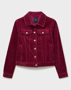 Crew Clothing - Cord Western Jacket in Burgundy