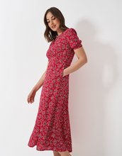 Load image into Gallery viewer, Crew Clothing - Ella Tea Dress in Ditsy Floral Red
