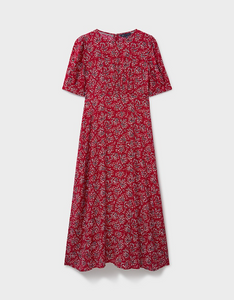 Crew Clothing - Ella Tea Dress in Ditsy Floral Red