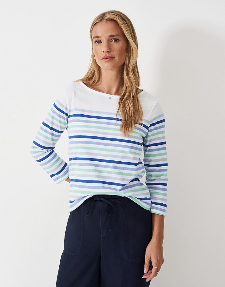 Crew Clothing - Essential Breton in White/Blue
