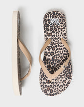 Load image into Gallery viewer, Crew Clothing - Flip Flops in Tan Leopard Print
