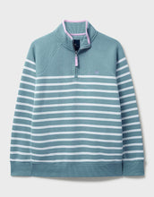 Load image into Gallery viewer, Crew Clothing - Half Zip Sweat in Blue/White
