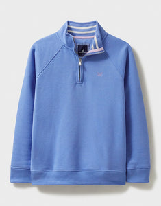 Crew Clothing - Half Zip Sweatshirt in Cornflower Blue