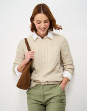 Load image into Gallery viewer, Crew Clothing - Heritage Chunky Cable Crew Neck Jumper in Oatmeal
